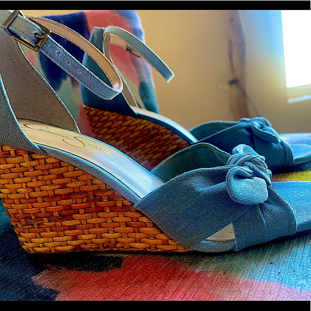 Jessica Simpson. Jean. Wedge. 8 1/2. worn a couple hours.